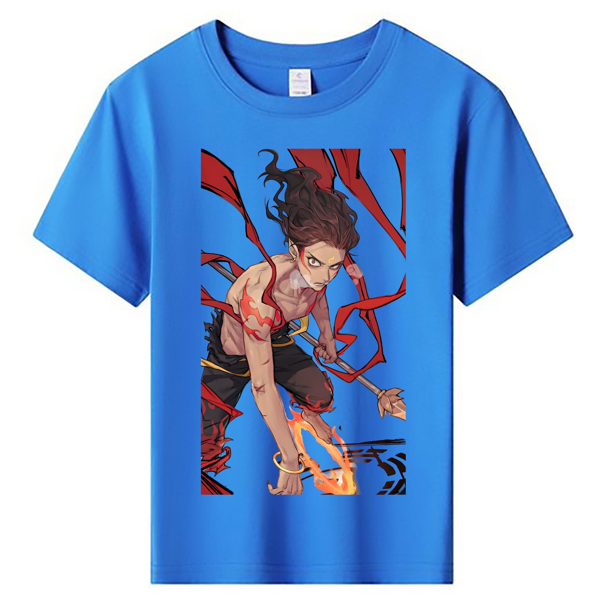 （画像用） Ne Zha 2 ナタ 魔童の大暴れ 綿100％キッズTシャツ（フロントプリント）